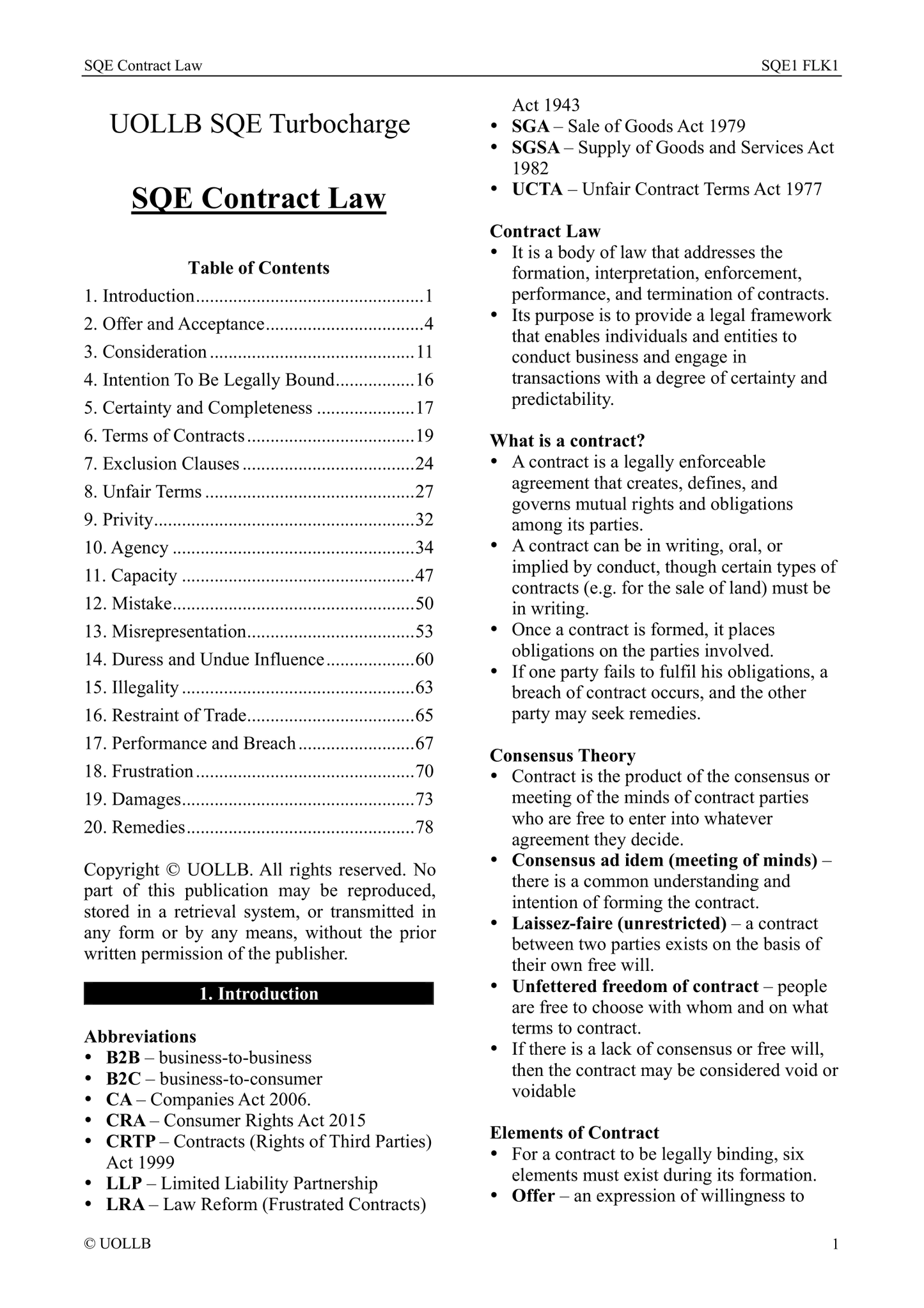 SQE Contract Law