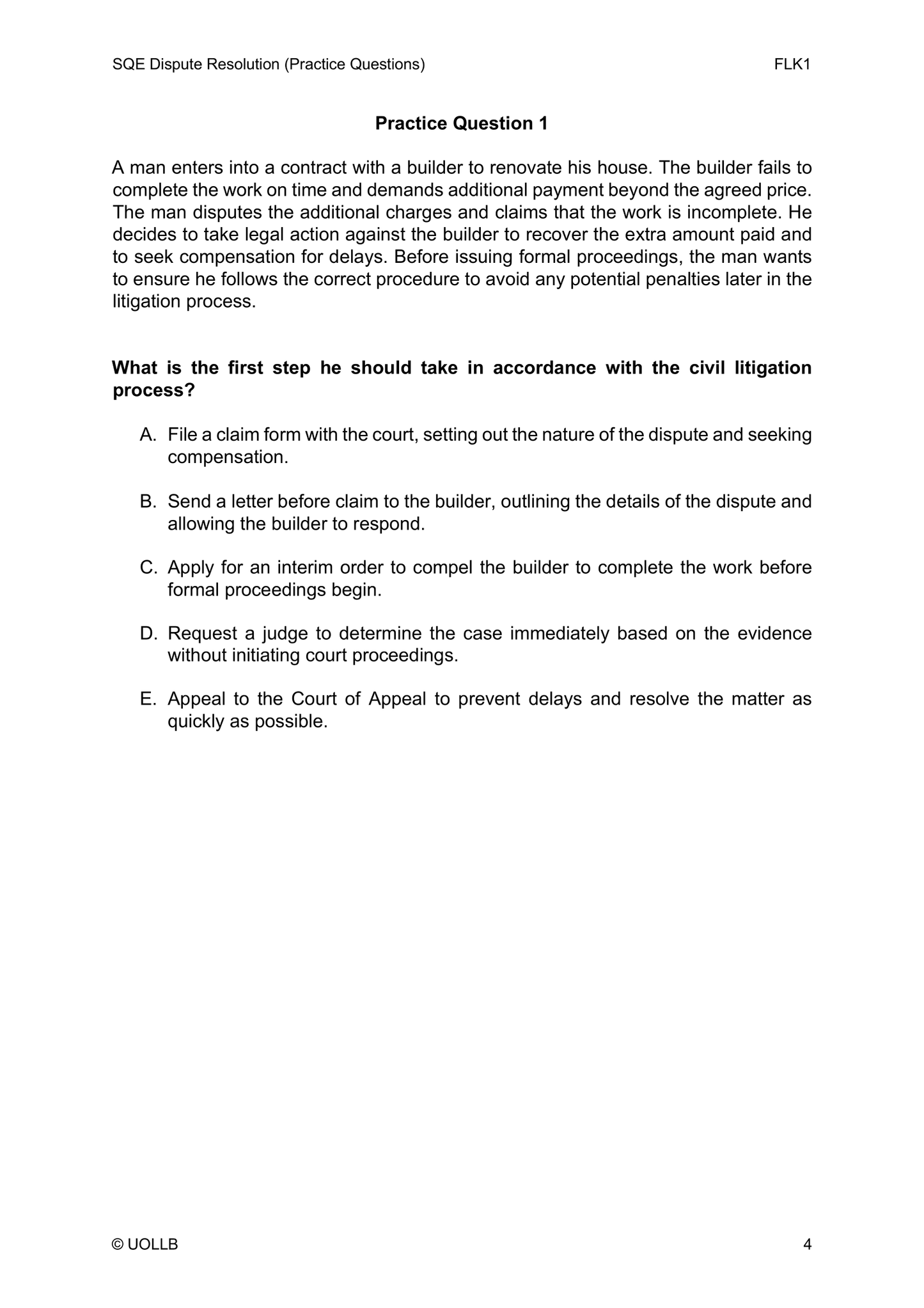 SQE Dispute Resolution