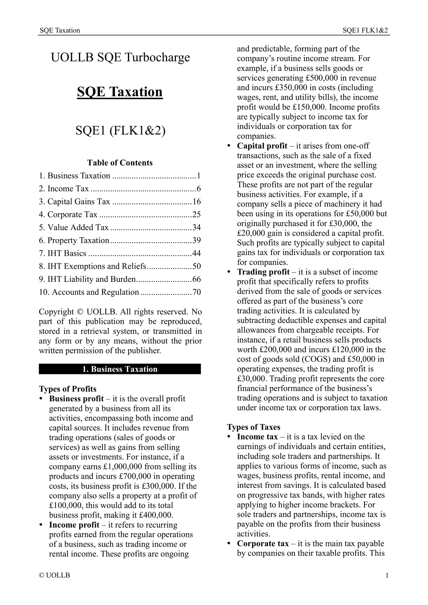 SQE Taxation