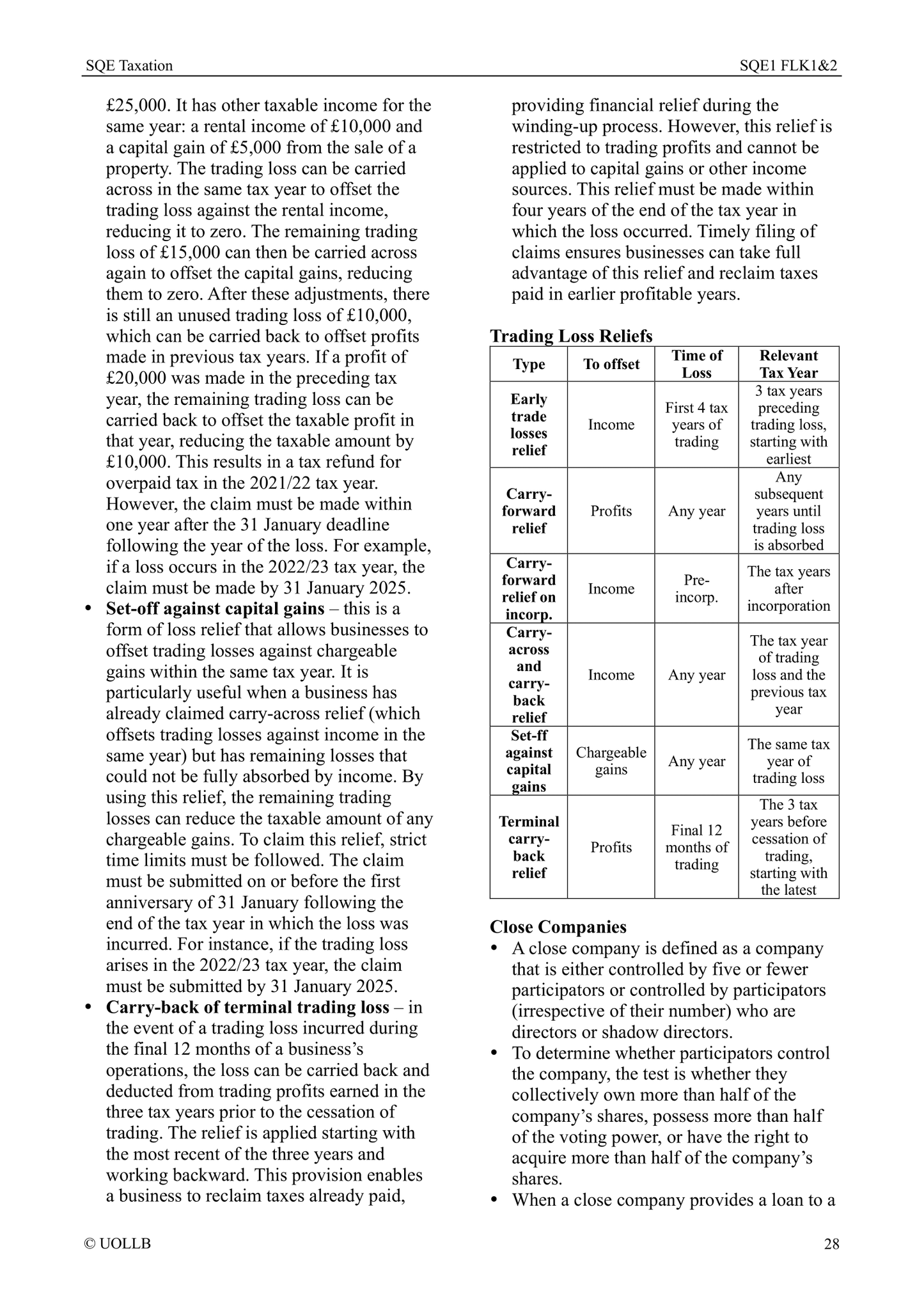 SQE Taxation