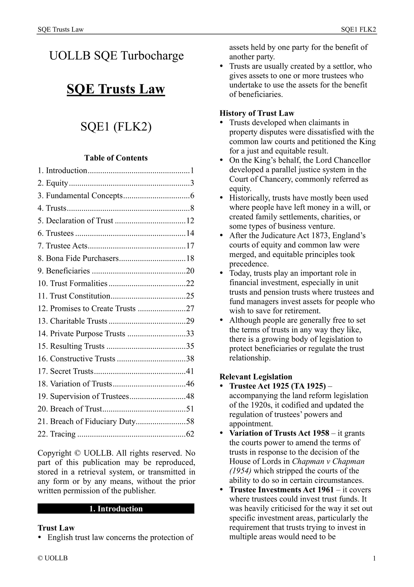 SQE Trusts Law