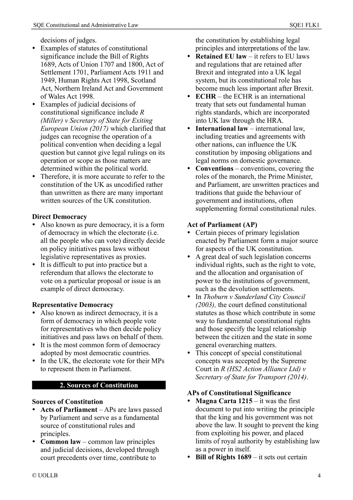 SQE Constitutional and Administrative Law