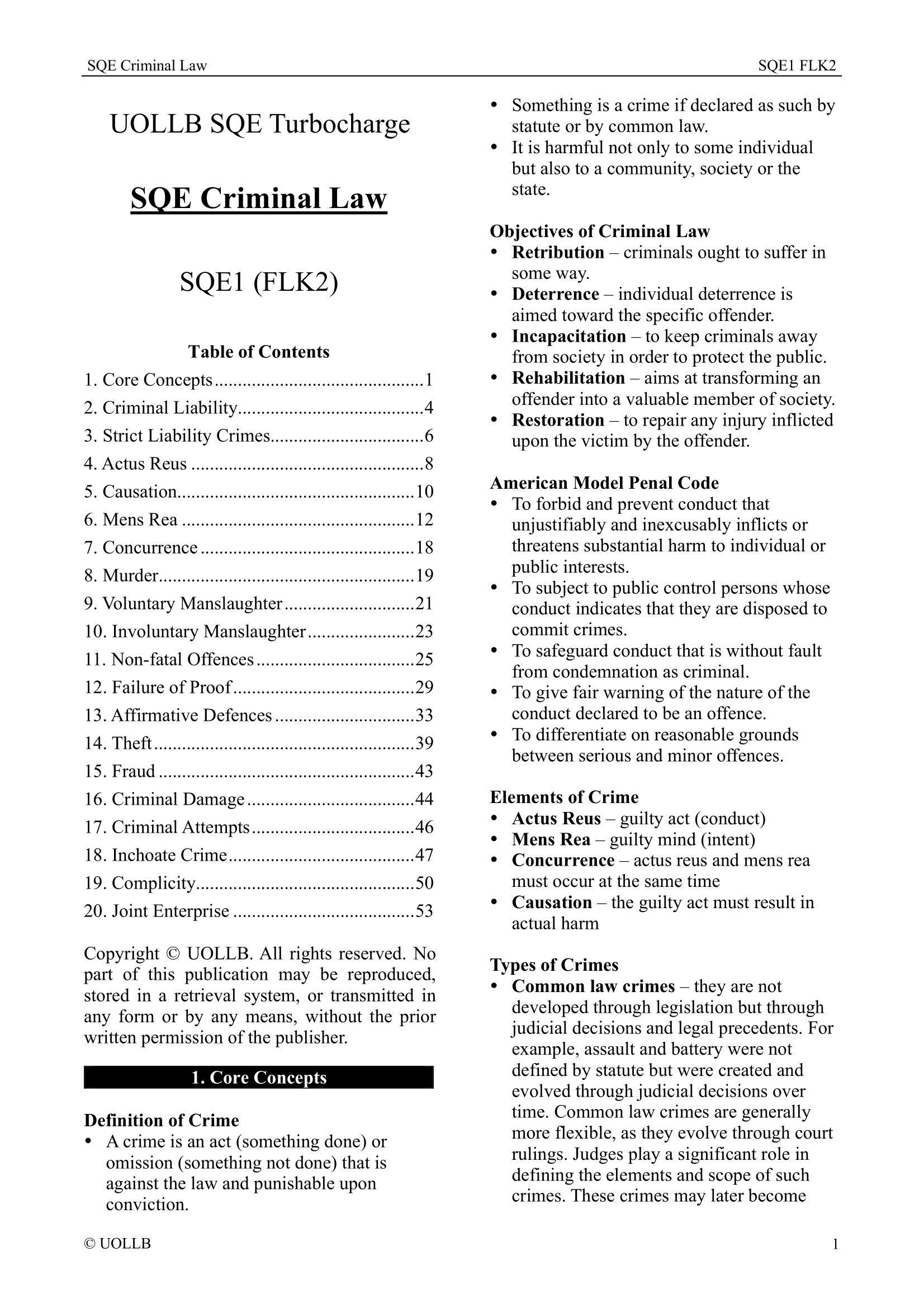 SQE Criminal Law