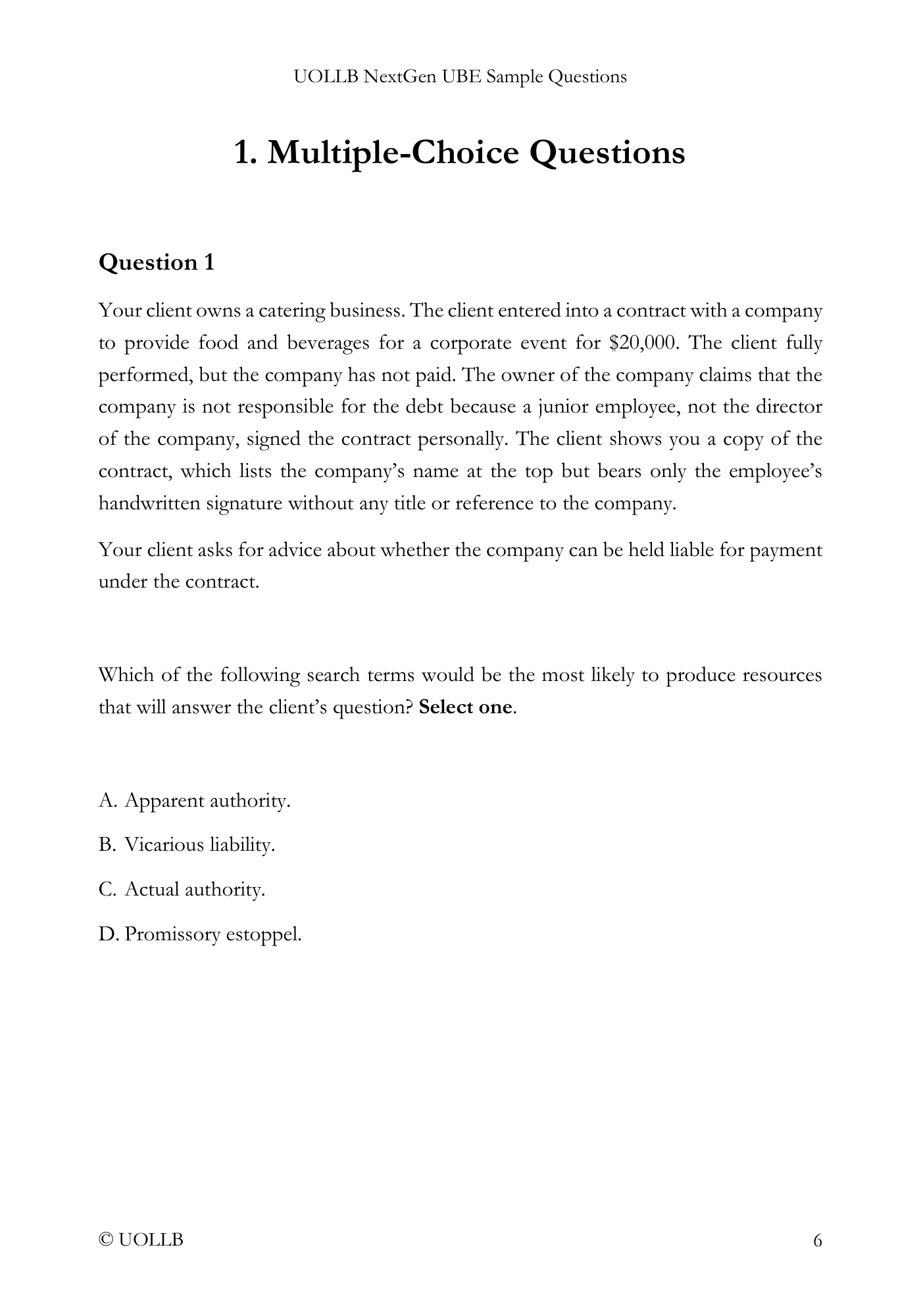 NextGen UBE Sample Questions