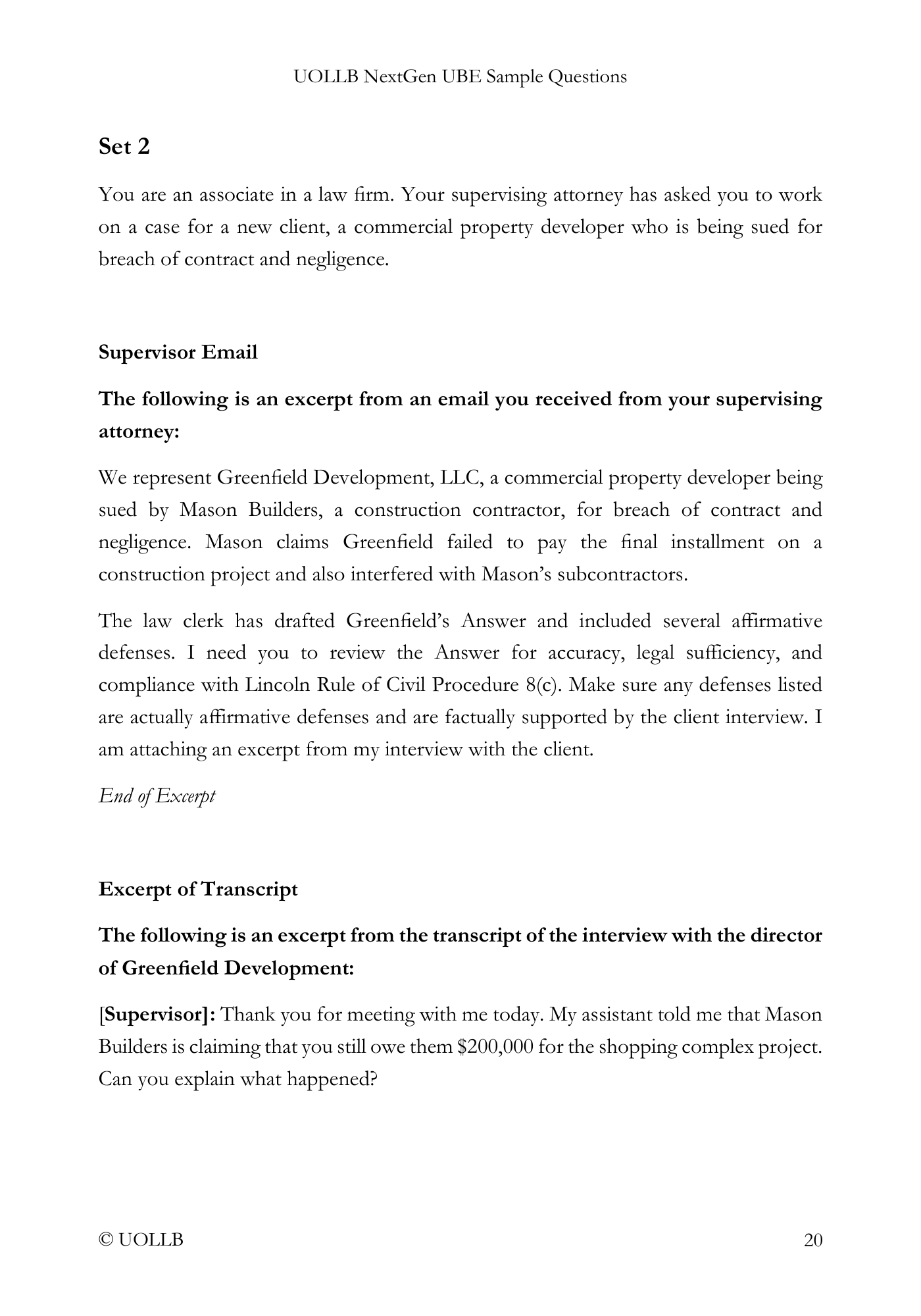 NextGen UBE Sample Questions