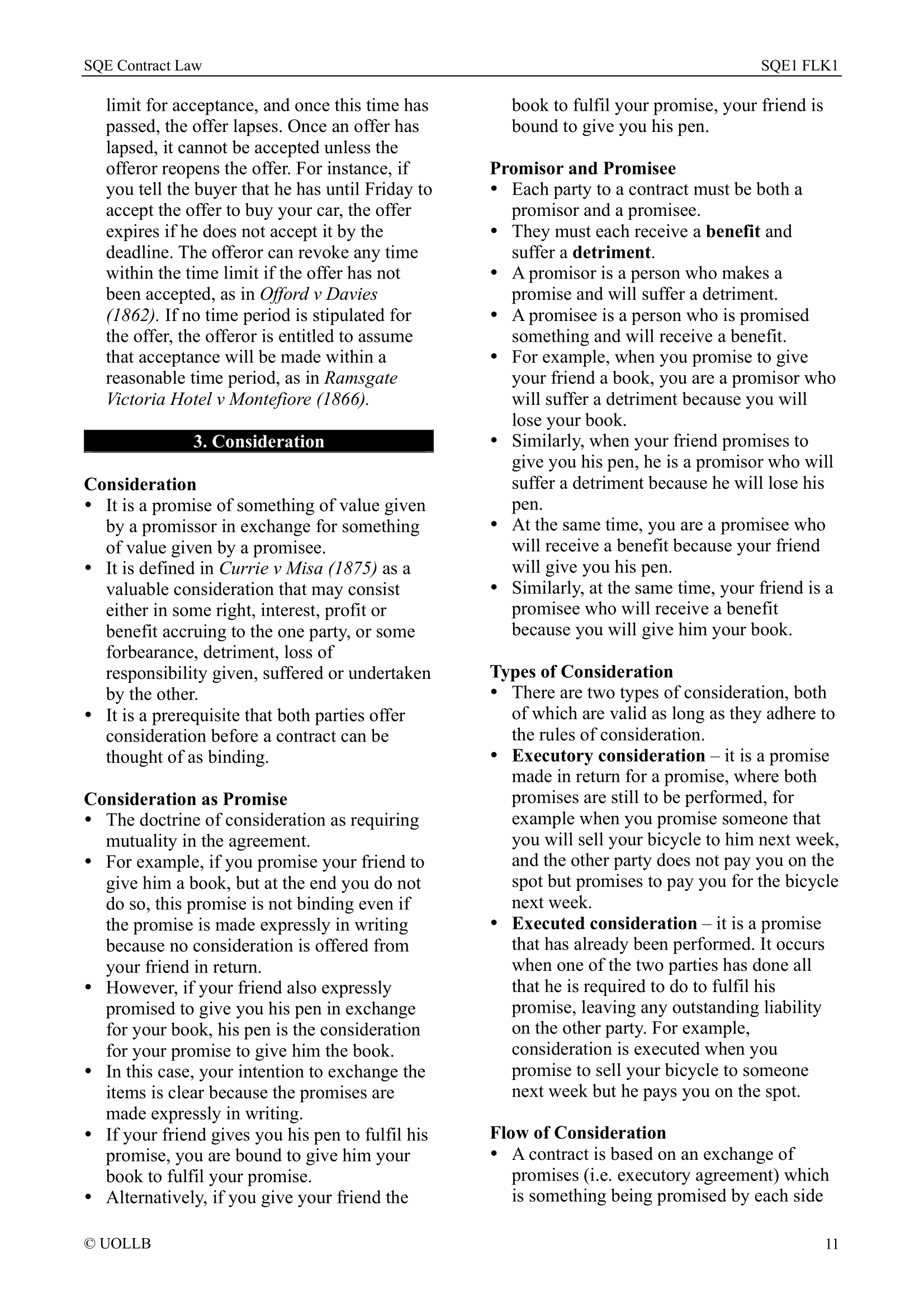 SQE Contract Law