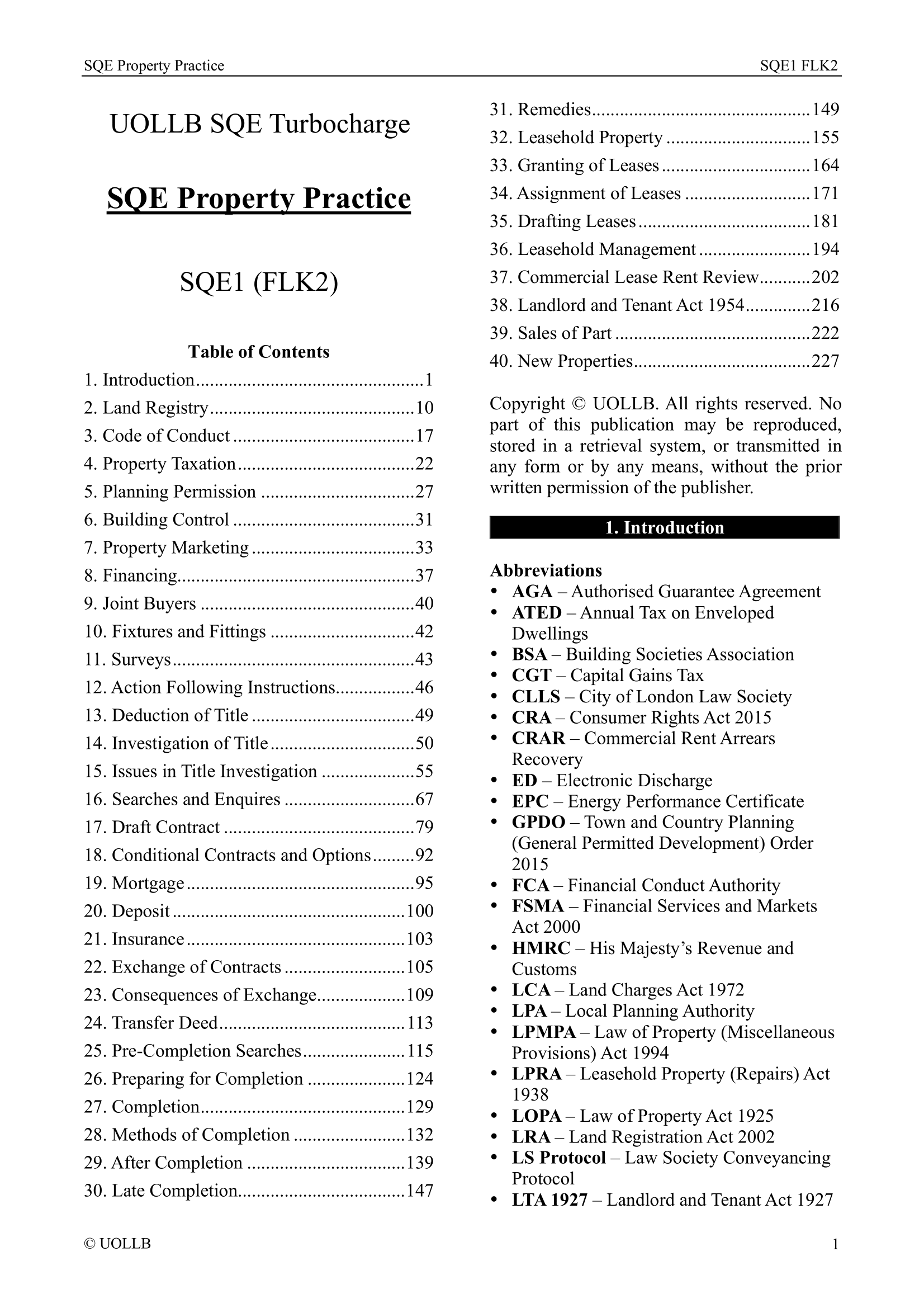 SQE Property Practice